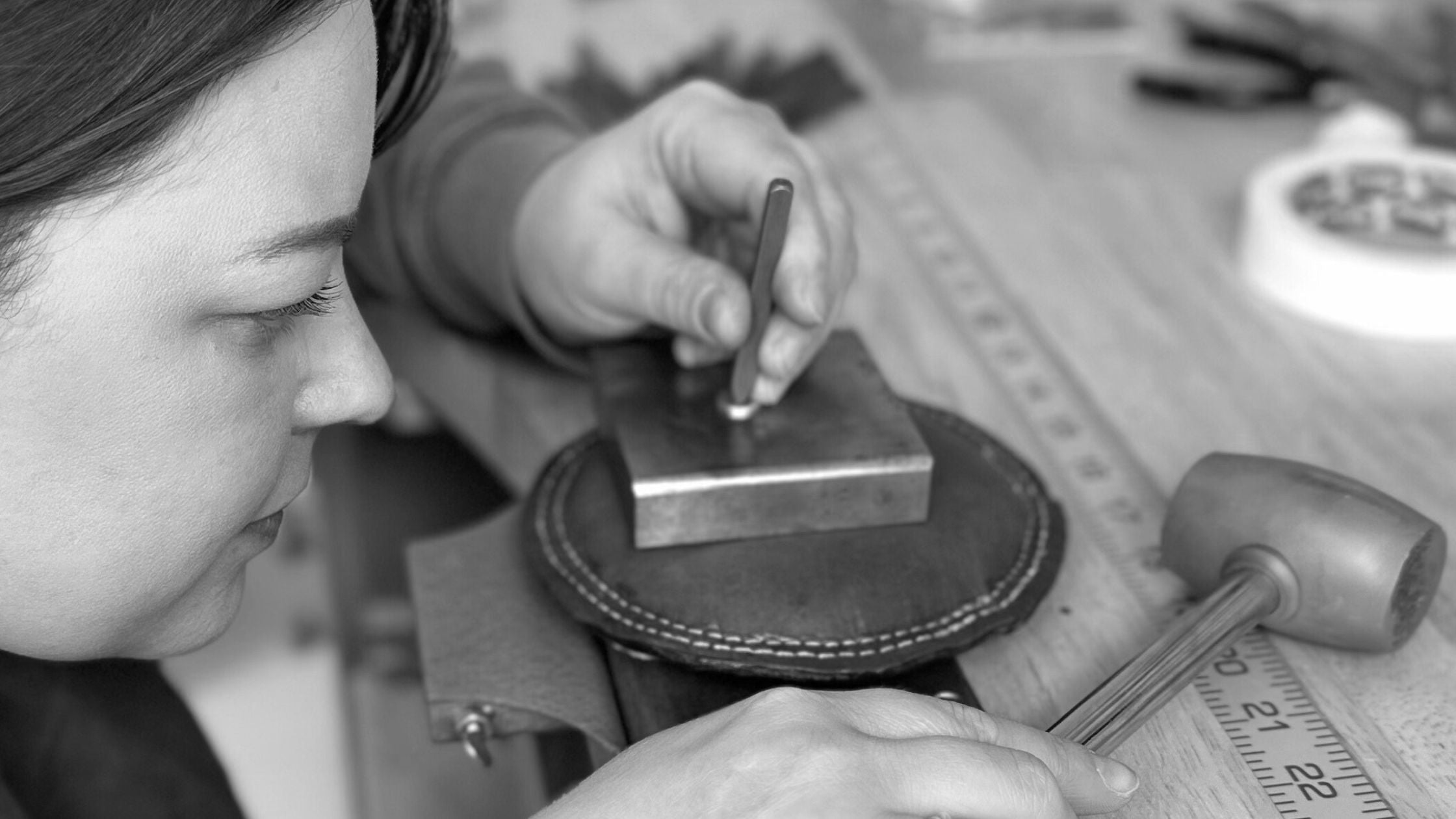 Hand-stamping jewellery using steel stamps