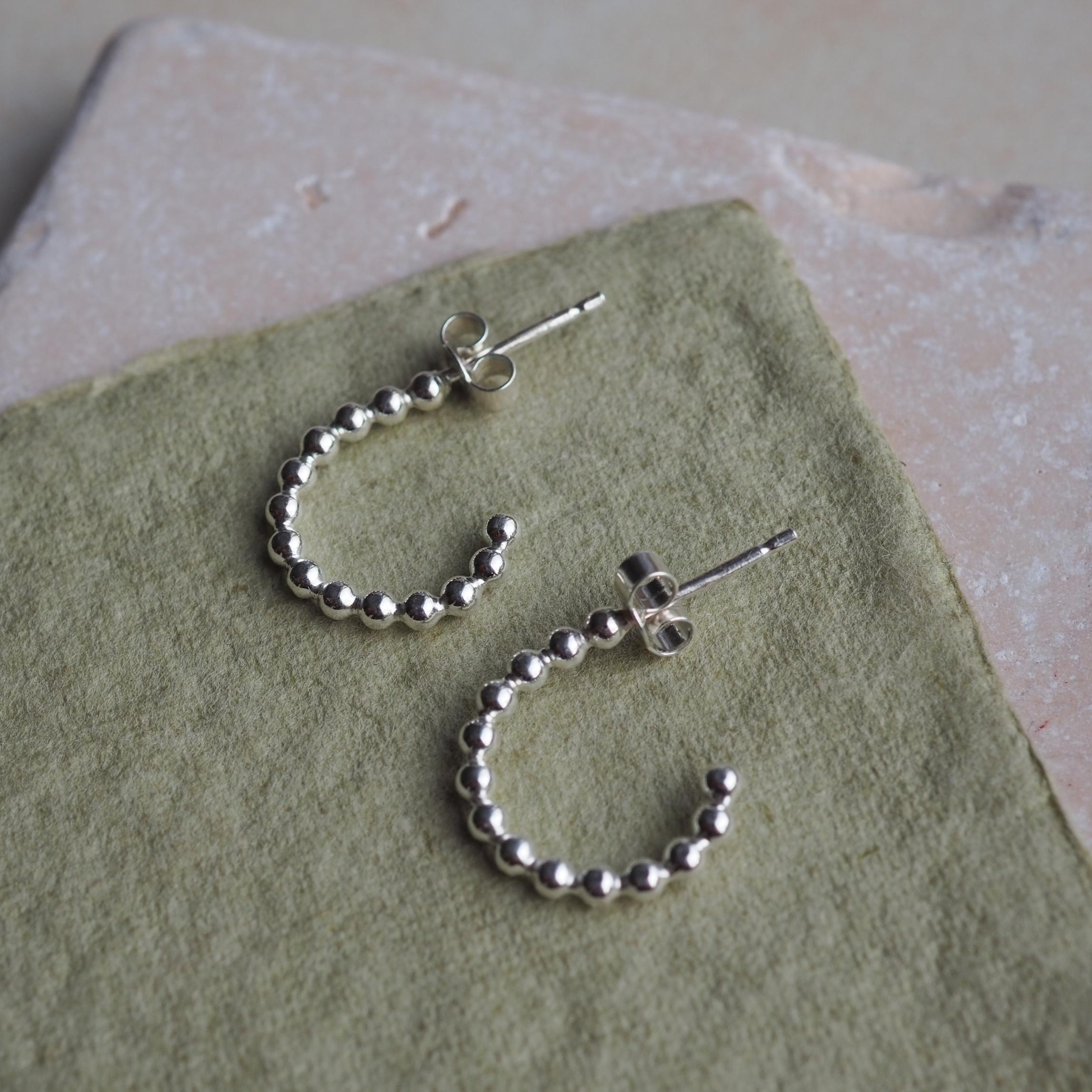 Beaded Stud Earrings | Huggie Stud Earrings