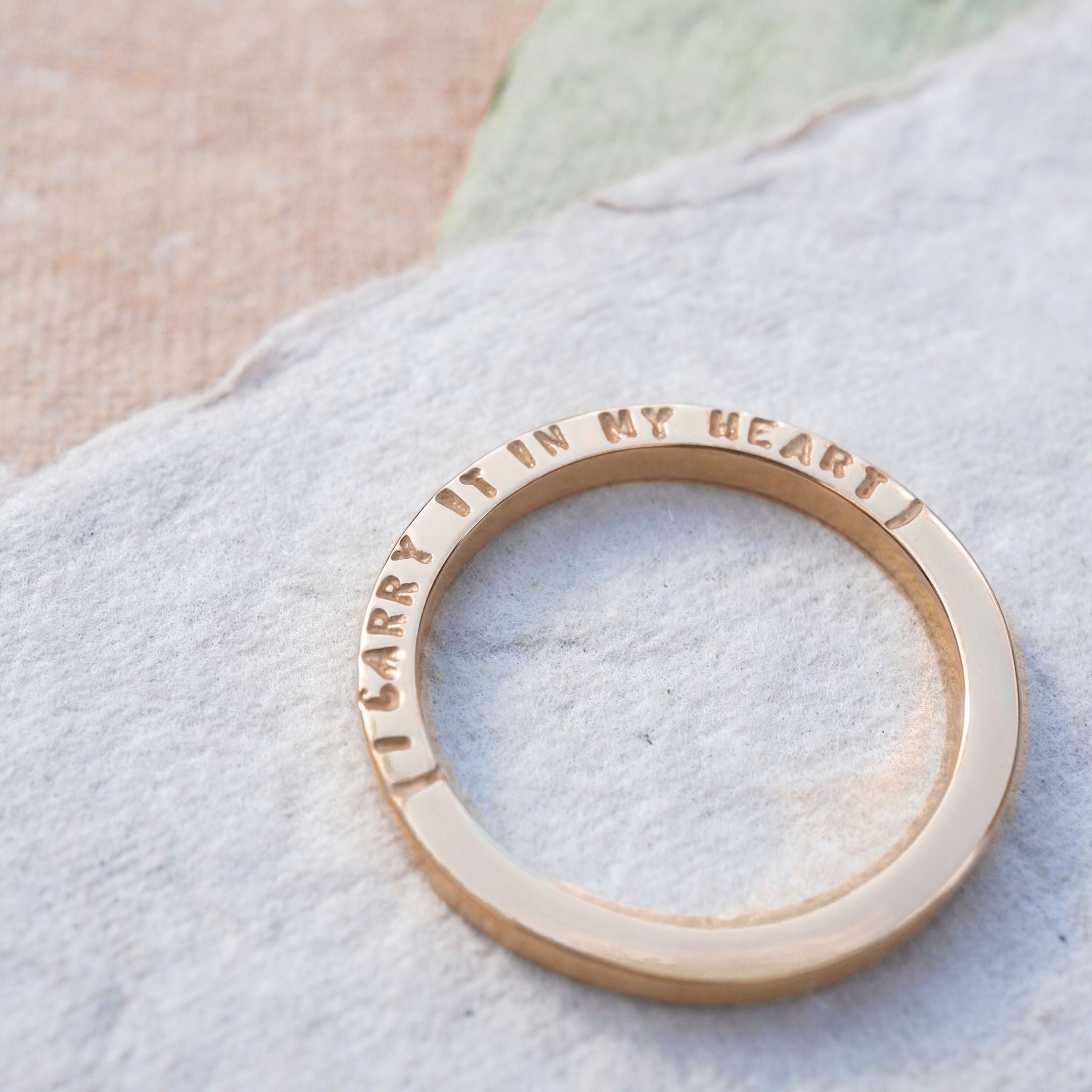 9ct Gold Ring personalised with poem quote