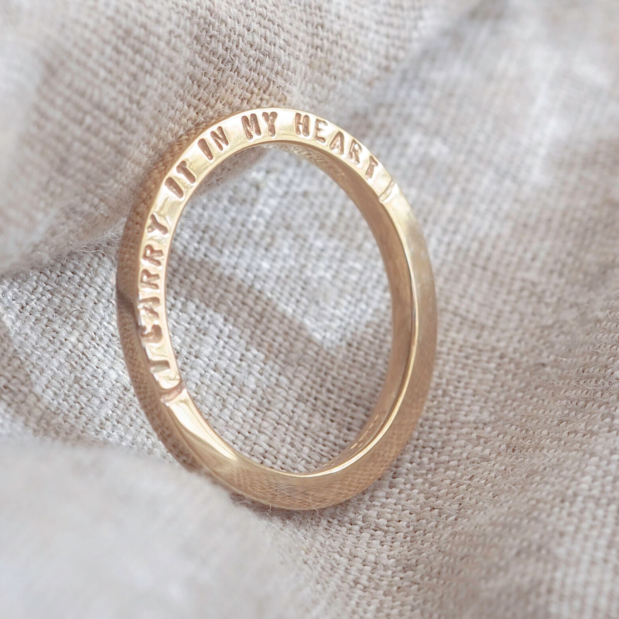 9ct Gold Ring personalised with poem quote