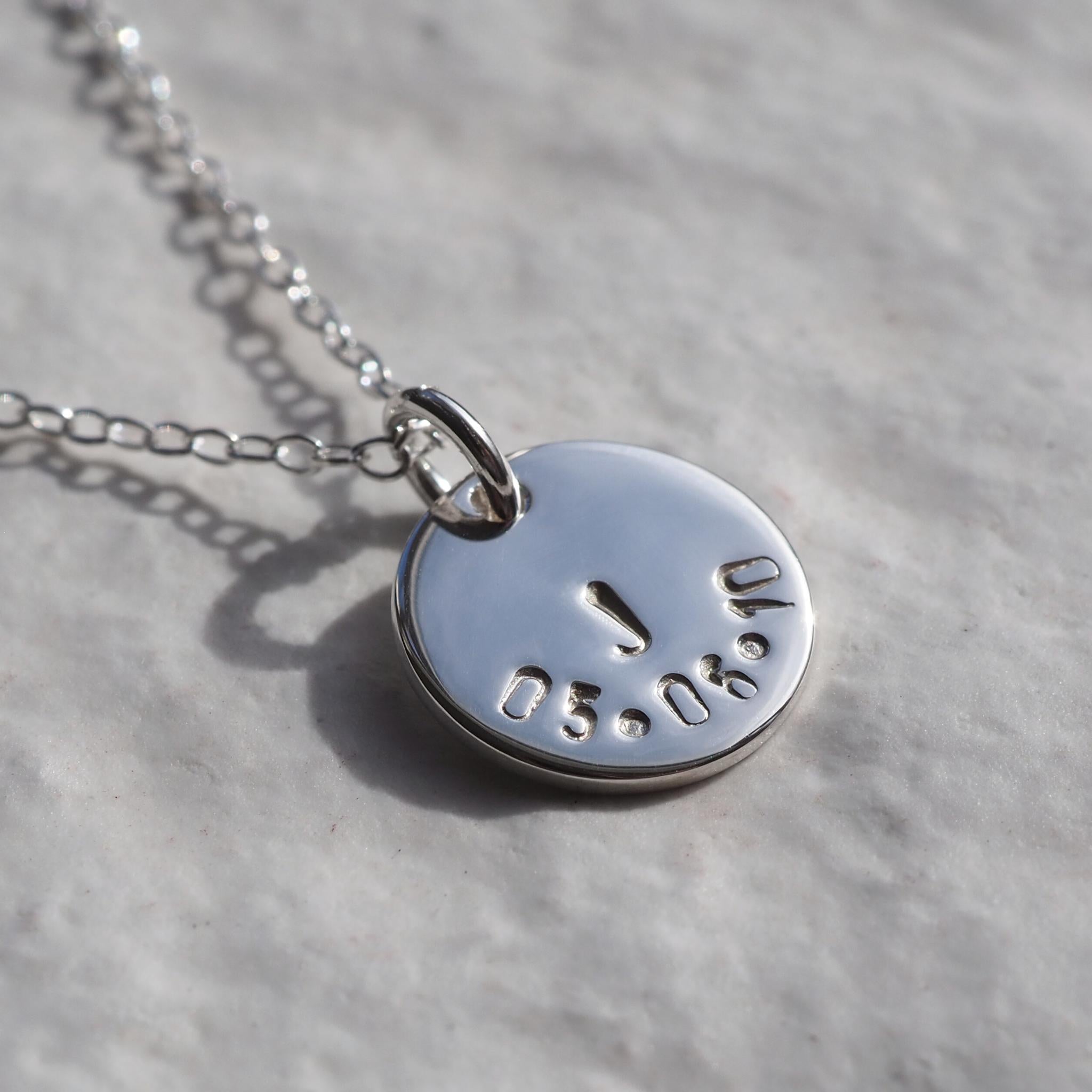 Stamped disc necklace clearance