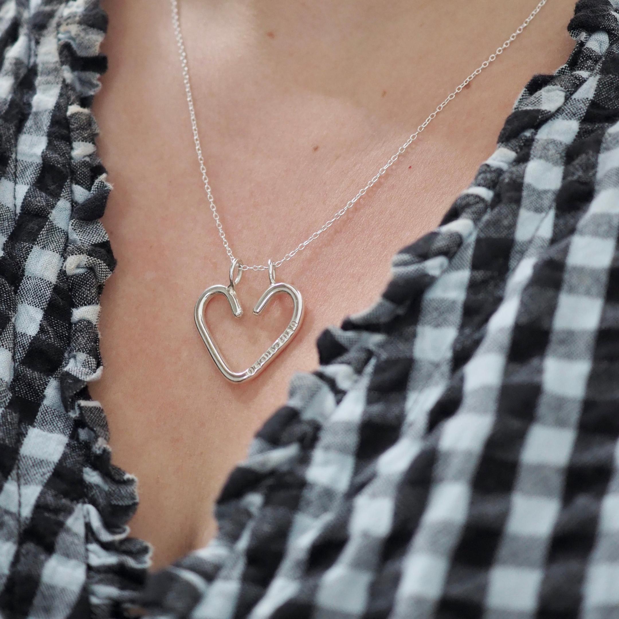 Sterling silver heart ring keeper necklace, keeps rings safe when not worn