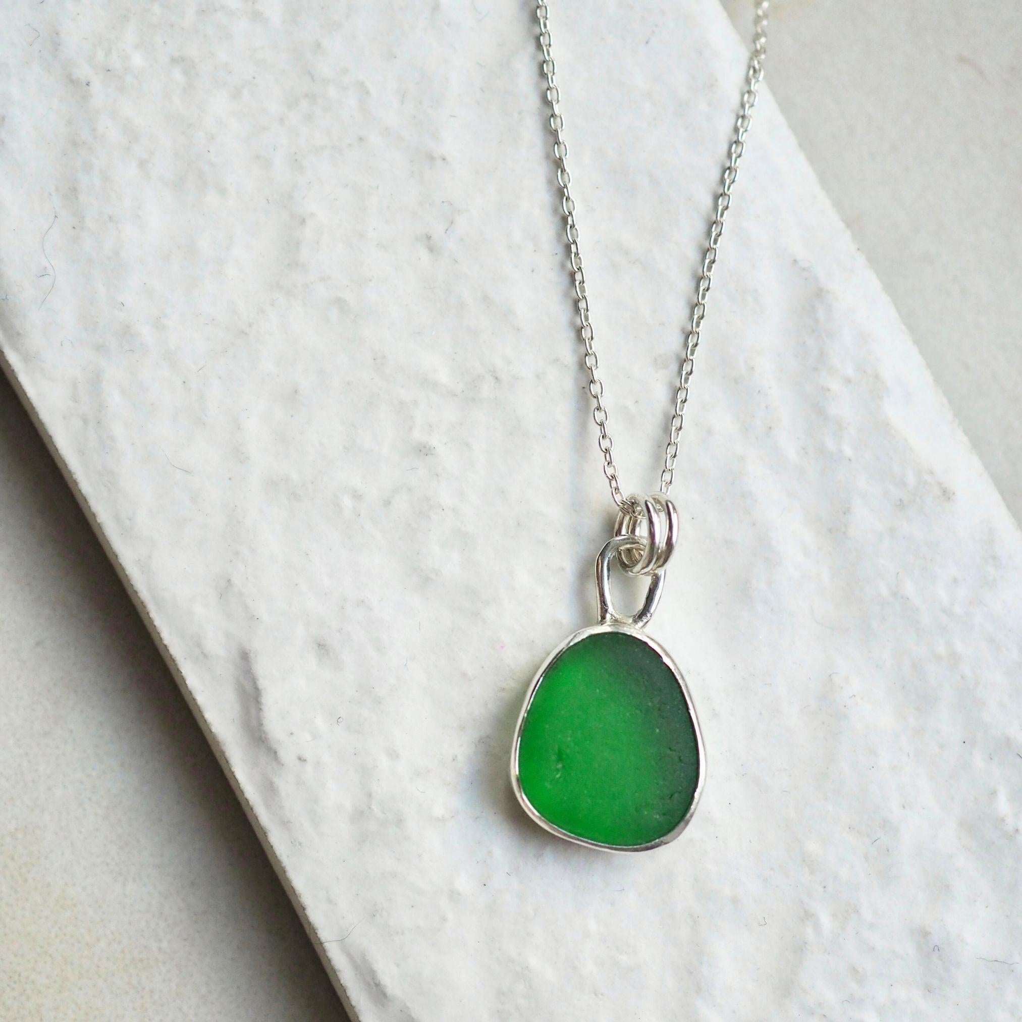 Green Sea Glass Necklace