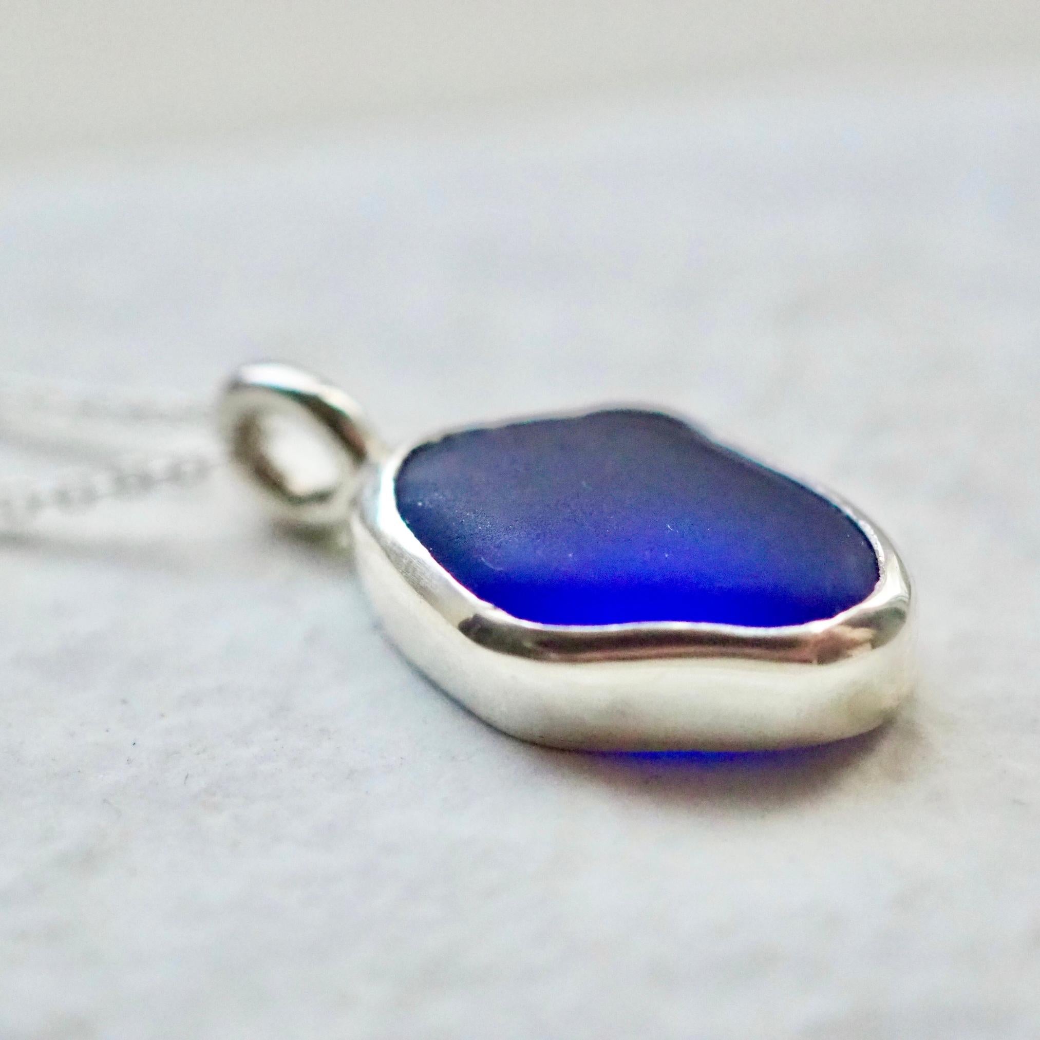 Blue Sea Glass Necklace