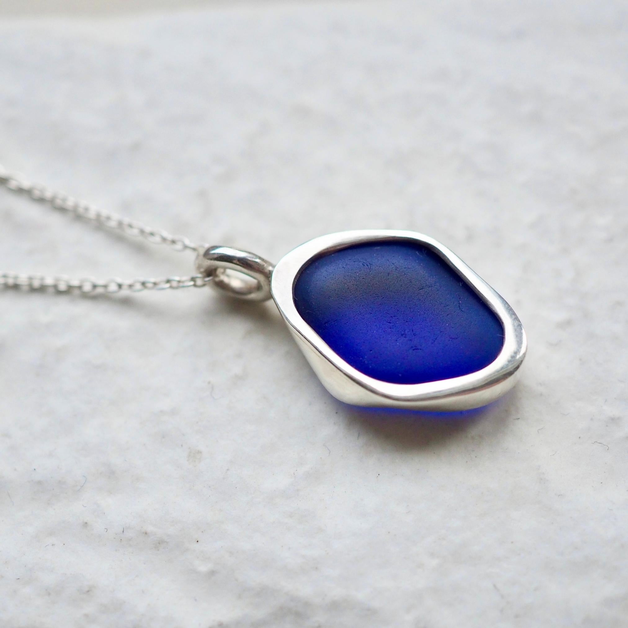 Blue Sea Glass Necklace