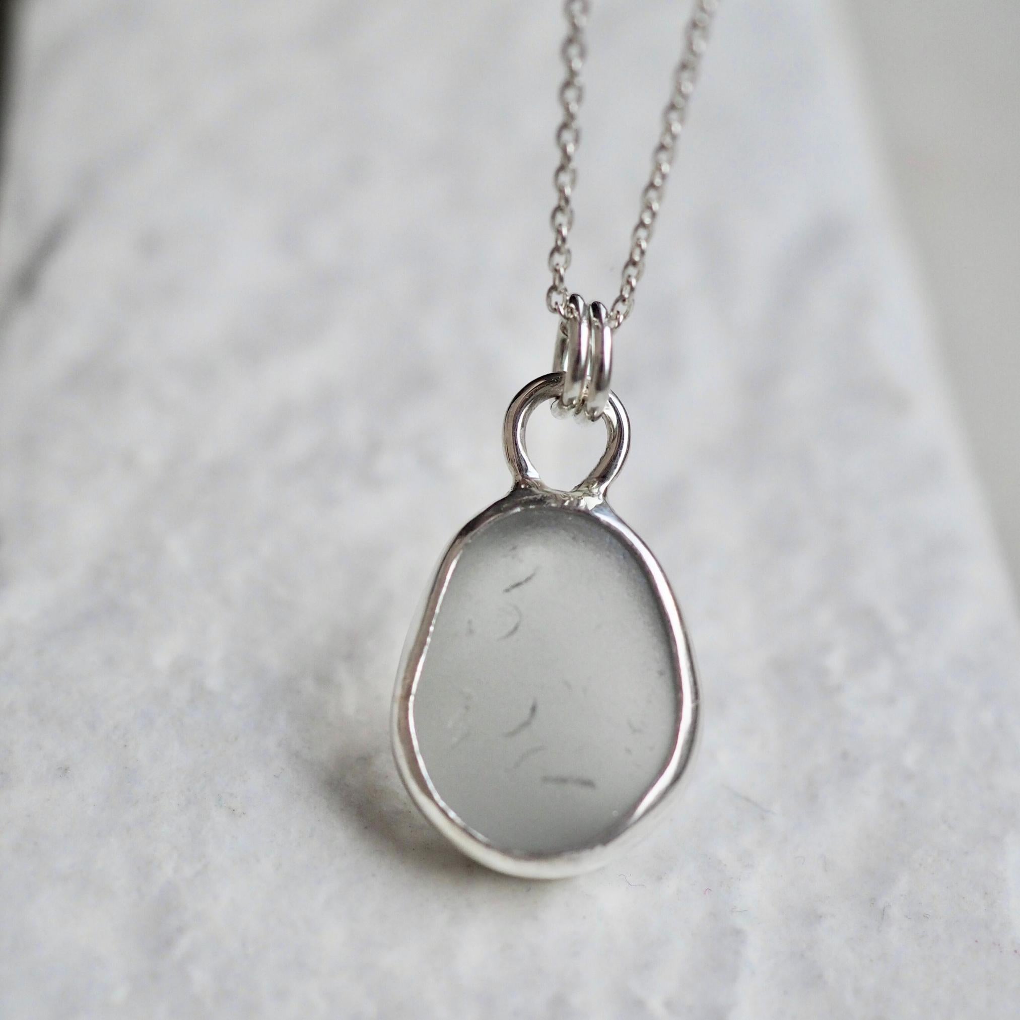 Smokey Grey Sea Glass Necklace