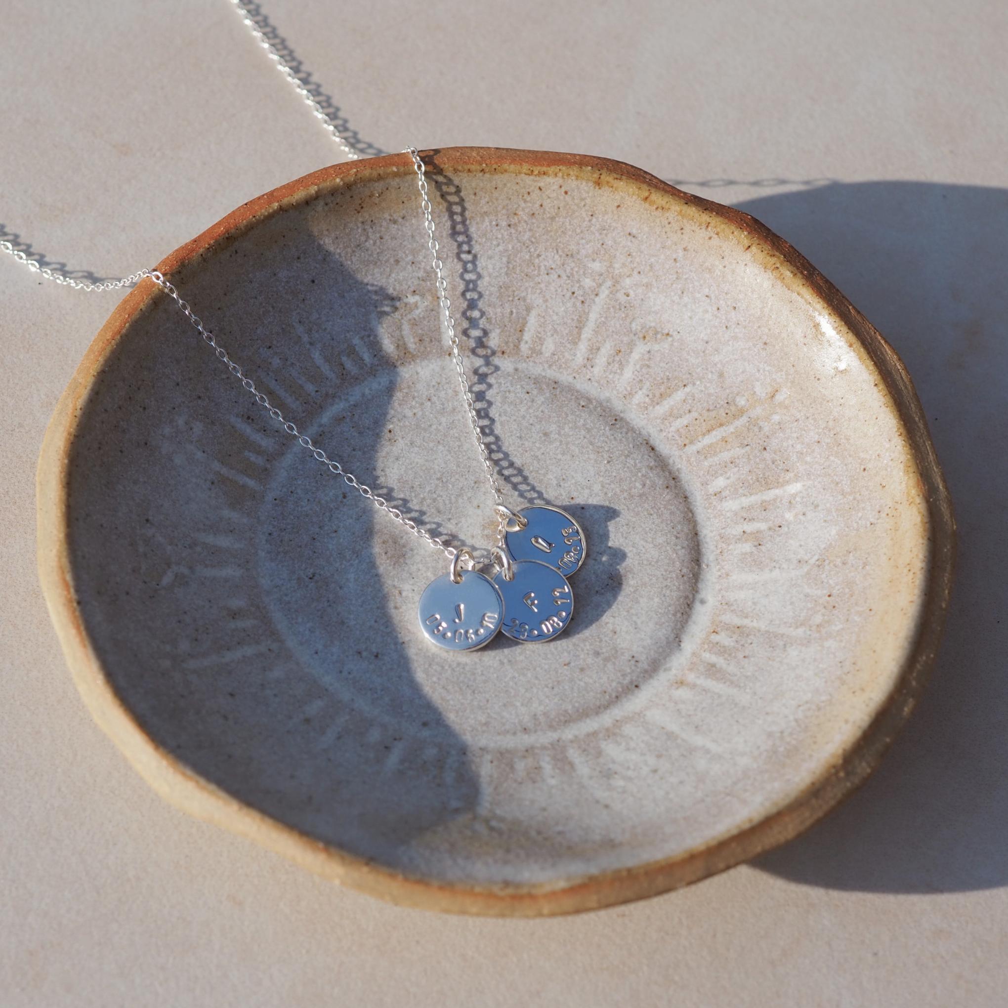 Initial & Date Disc Necklace