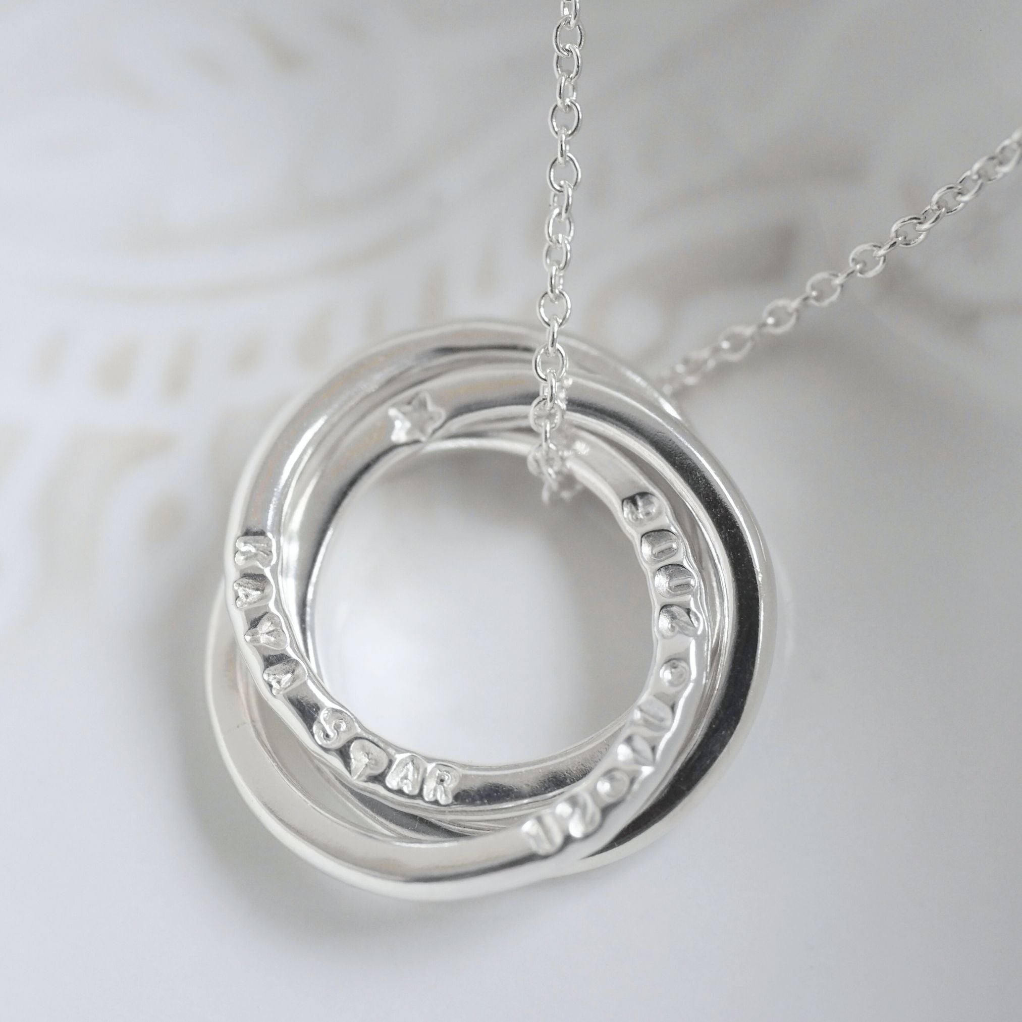 Interlocking Ring Necklace (one to four rings)