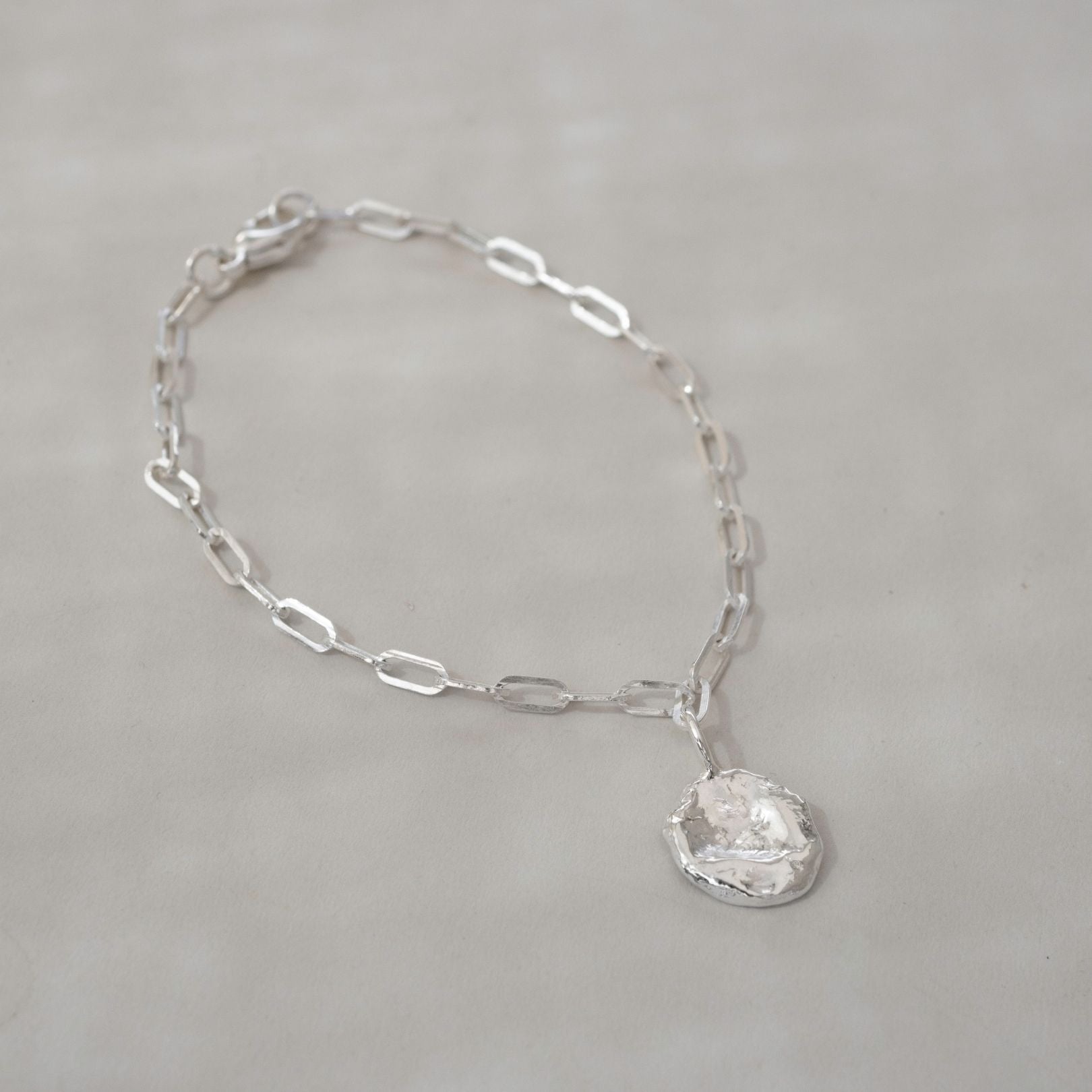 Sterling Silver Watercast Charm Bracelet