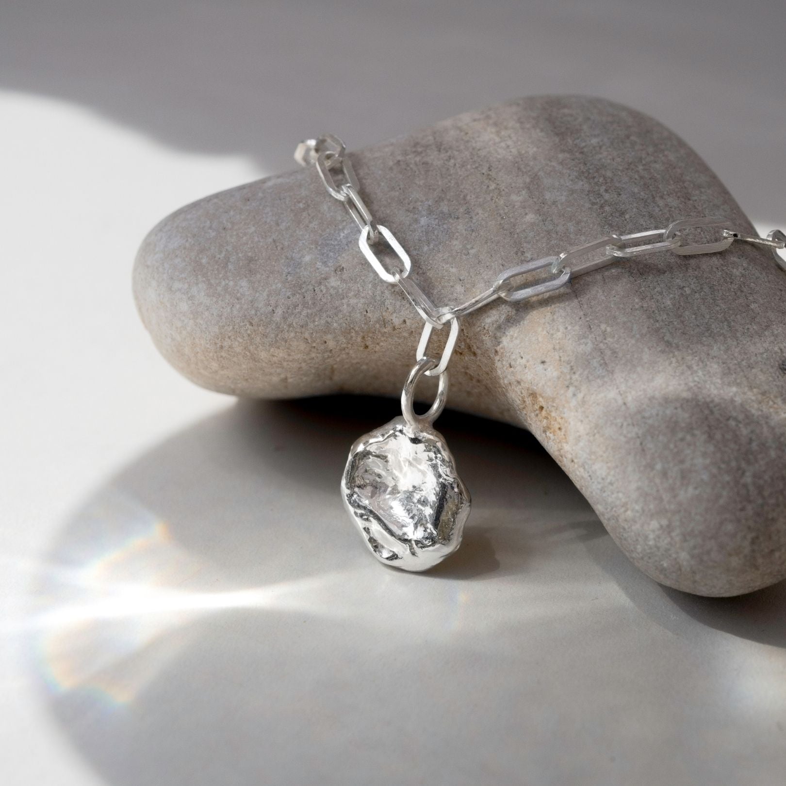 Sterling Silver Watercast Charm Bracelet