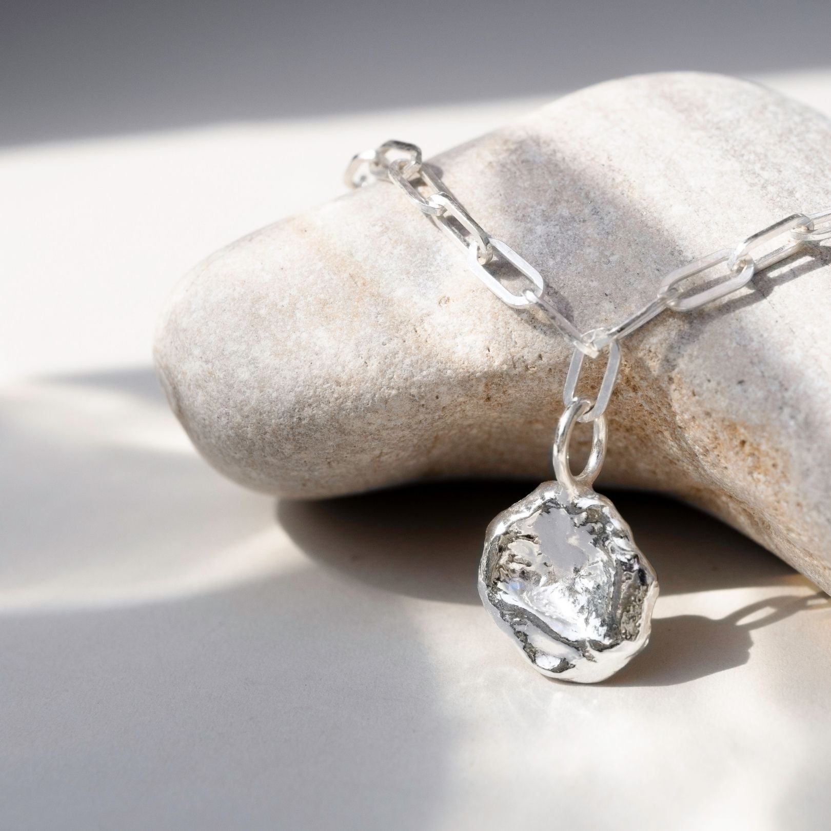 Sterling Silver Watercast Charm Bracelet