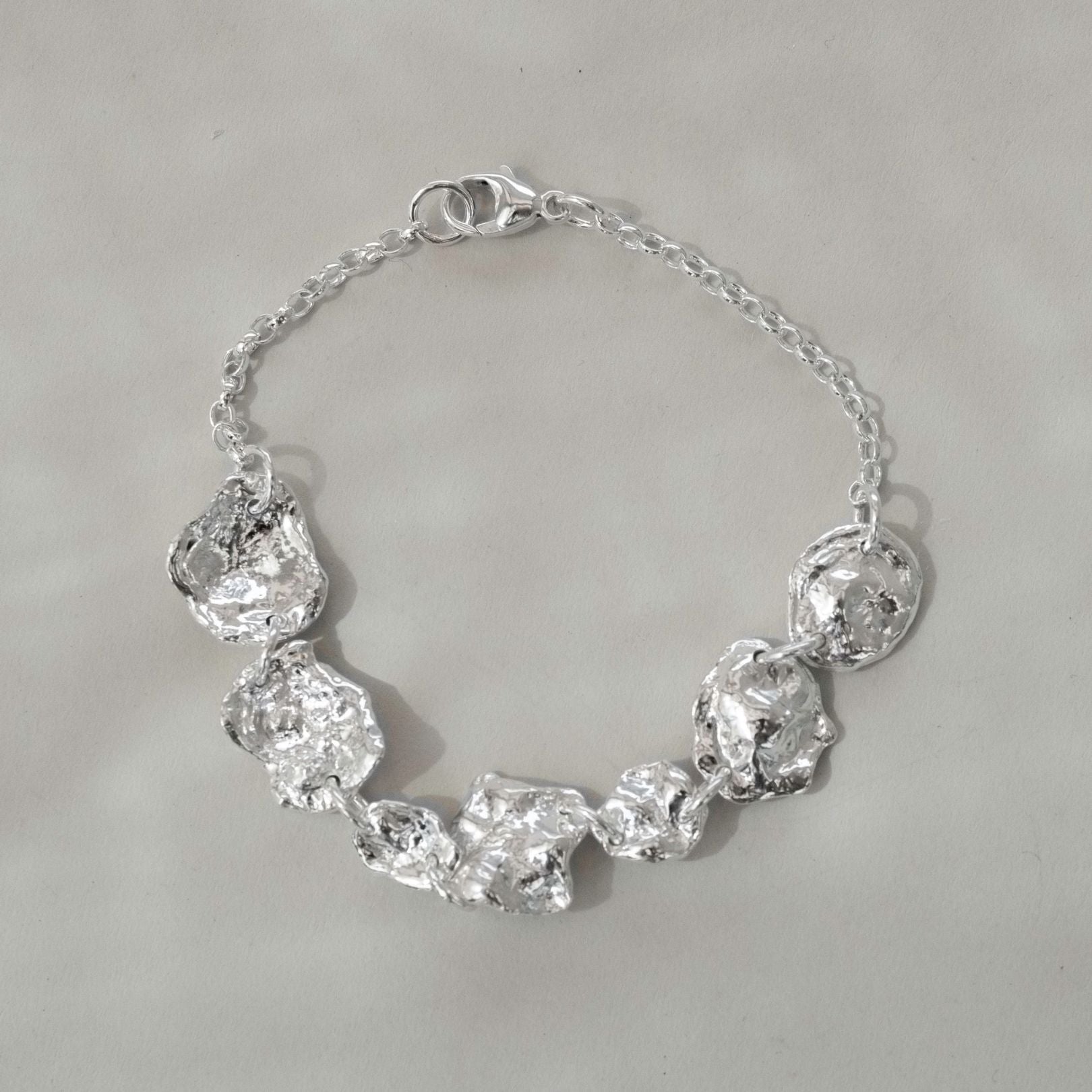 Sterling Silver Watercast Link Bracelet Two