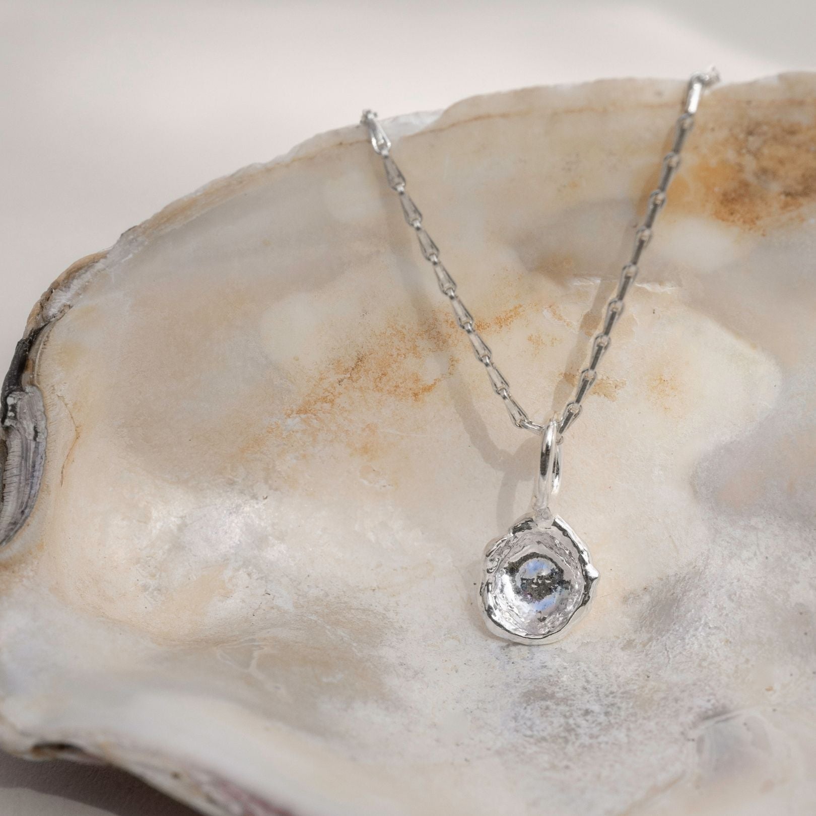 Sterling Silver Watercast Charm Necklace Five