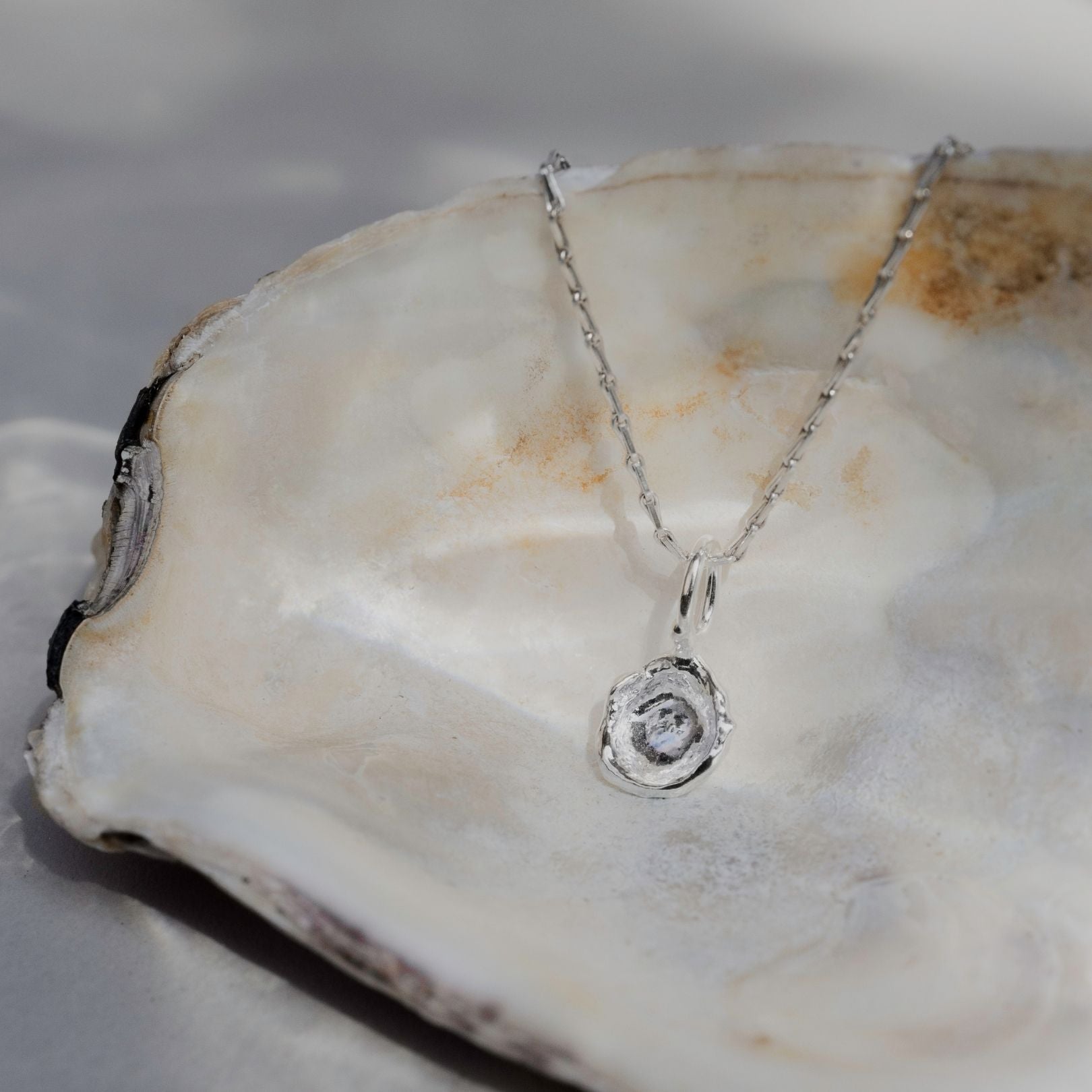 Sterling Silver Watercast Charm Necklace Five