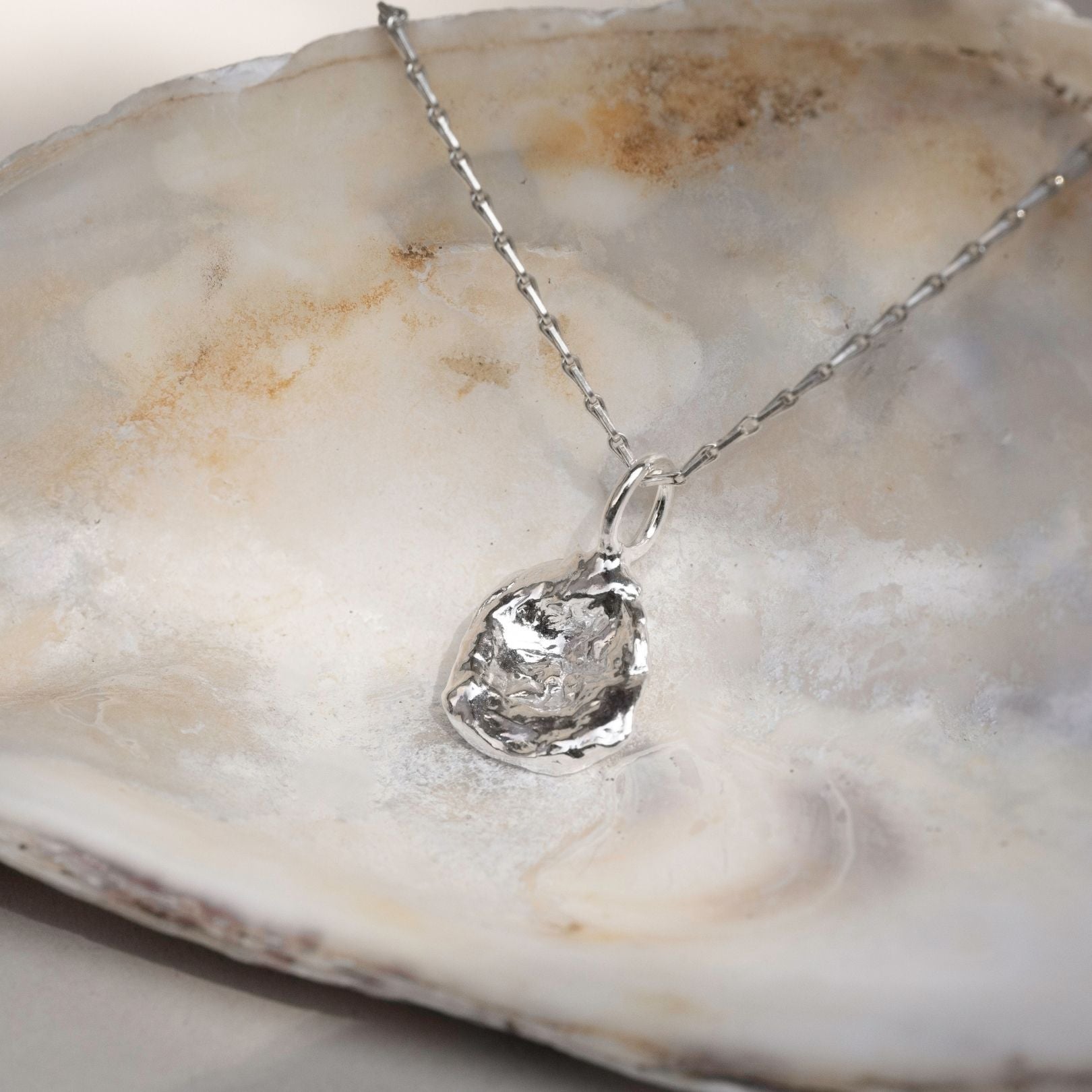 Sterling Silver Watercast Charm Necklace Six